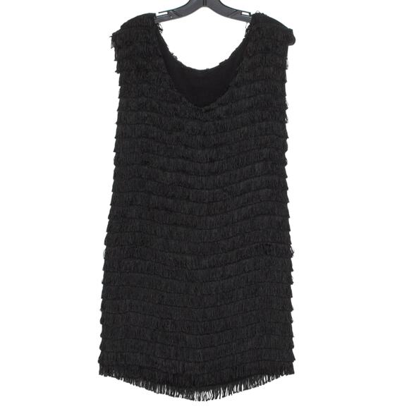 Cynthia Vincent Womens Dress Cap Sleeve Fringe Flapper Girl Black Size Small FH - Picture 5 of 5